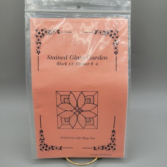 Stained Glass Garden Quilt Block Pattern Sallie Pate - Picture 1 of 4
